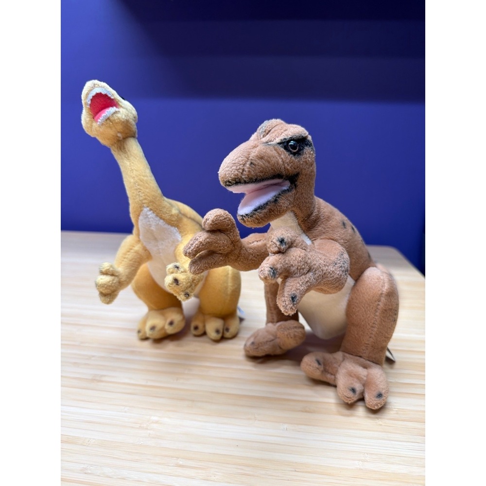 Aurora Dinosaur Plush Lot of 2 Apatosaurus & Velociraptor Stuffed Animals 1999